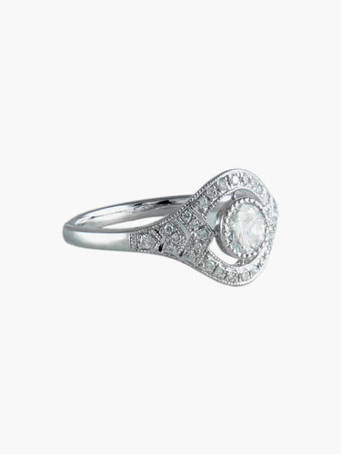Bague 53 Bague solitaire en or blanc 18 ct avec diamants 58 Facettes 7157A