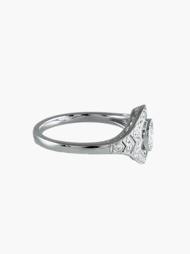 Bague 53 Bague solitaire en or blanc 18 ct avec diamants 58 Facettes 7157A