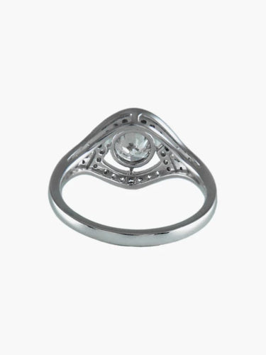 Bague 53 Bague solitaire en or blanc 18 ct avec diamants 58 Facettes 7157A