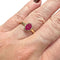 Bague 54 Bague de fiançailles - Rubis ovale et pavage de diamants 58 Facettes 7455 A