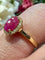 Bague 54 Bague de fiançailles - Rubis ovale et pavage de diamants 58 Facettes 7455 A