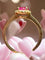 Bague 54 Bague de fiançailles - Rubis ovale et pavage de diamants 58 Facettes 7455 A