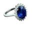 Bague 54 Bague de fiançailles - Saphir naturel 3,27 ct et diamants en or blanc 18 carats 58 Facettes