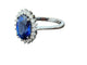 Bague 54 Bague de fiançailles - Saphir naturel 3,27 ct et diamants en or blanc 18 carats 58 Facettes