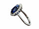 Bague 54 Bague de fiançailles - Saphir naturel 3,27 ct et diamants en or blanc 18 carats 58 Facettes