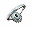 Bague 54 Bague de fiançailles - Saphir naturel 3,27 ct et diamants en or blanc 18 carats 58 Facettes