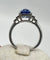 Bague 54 Bague de fiançailles - Saphir de Ceylan et diamants baguette en or blanc 18 carats 58 Facettes 7351 A