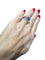 Bague 54.5 Bague de fiançailles en or blanc 18 carats, saphir et diamants 58 Facettes 7352 A