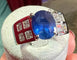 Bague 54.5 Bague de fiançailles en or blanc 18 carats, saphir et diamants 58 Facettes 7352 A