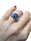 Bague 54.5 Bague de fiançailles en or blanc 18 carats, saphir et diamants 58 Facettes 7352 A
