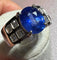 Bague 54.5 Bague de fiançailles en or blanc 18 carats, saphir et diamants 58 Facettes 7352 A