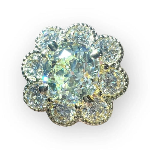 Bague 54 Bague en or jaune 18 carats avec diamants taille ancienne 58 Facettes 7601 A