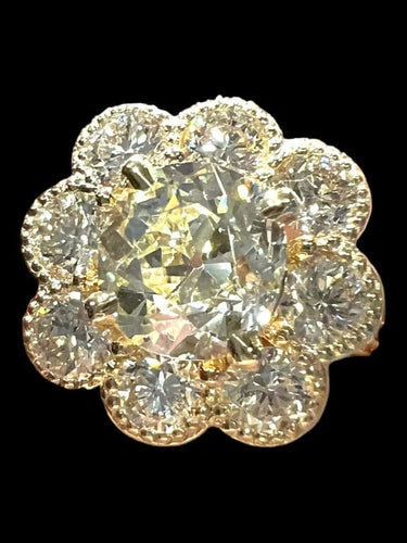 Bague 54 Bague en or jaune 18 carats avec diamants taille ancienne 58 Facettes 7601 A