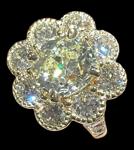 Bague 54 Bague en or jaune 18 carats avec diamants taille ancienne 58 Facettes 7601 A