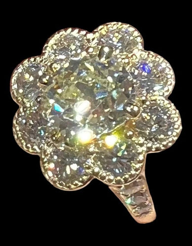 Bague 54 Bague en or jaune 18 carats avec diamants taille ancienne 58 Facettes 7601 A