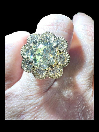 Bague 54 Bague en or jaune 18 carats avec diamants taille ancienne 58 Facettes 7601 A