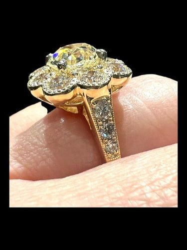 Bague 54 Bague en or jaune 18 carats avec diamants taille ancienne 58 Facettes 7601 A