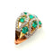 Bague 56 Bague en or jaune 18 carats pavée de diamants et émeraudes 58 Facettes 7796 A