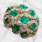 Bague 56 Bague en or jaune 18 carats pavée de diamants et émeraudes 58 Facettes 7796 A