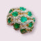 Bague 56 Bague en or jaune 18 carats pavée de diamants et émeraudes 58 Facettes 7796 A