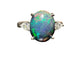 Bague 54 Bague opale noire et diamants taille poire en or blanc 18 carats 58 Facettes 7786 A