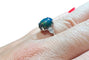 Bague 54 Bague opale noire et diamants taille poire en or blanc 18 carats 58 Facettes 7786 A