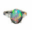 Bague 54 Bague opale noire et diamants taille poire en or blanc 18 carats 58 Facettes 7786 A