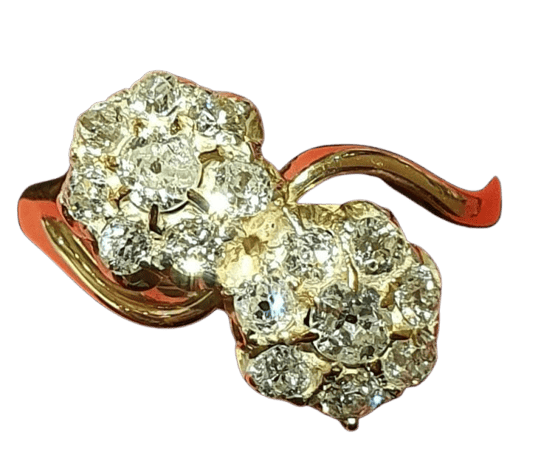 Bague 61 Bague toi et moi fleur en or rose 18 ct et diamants 58 Facettes 6912 A