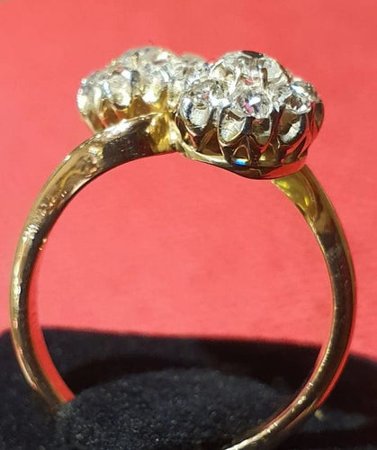 Bague 61 Bague toi et moi fleur en or rose 18 ct et diamants 58 Facettes 6912 A