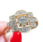 Bague 53 Bague - Pavage de 15 diamants en or rose 18 carats 58 Facettes 7624 A