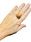 Bague 59 Bague années 1940 en or jaune 14 carats, corail cabochon et diamants 58 Facettes 7204 A