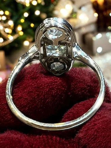 Bague 56 Bague Art nouveau en or 18 carats et diamants taille ancienne 1,70 ct 58 Facettes 7806 A