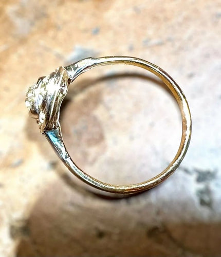Bague 56 Bague Art nouveau en or 18 carats et diamants taille ancienne 1,70 ct 58 Facettes 7806 A