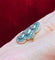 Bague 53 Bague marquise fin XIXe siècle en or jaune 18 ct, diamants et émeraudes 58 Facettes 7807 A