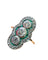 Bague 53 Bague marquise fin XIXe siècle en or jaune 18 ct, diamants et émeraudes 58 Facettes 7807 A