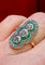 Bague 53 Bague marquise fin XIXe siècle en or jaune 18 ct, diamants et émeraudes 58 Facettes 7807 A