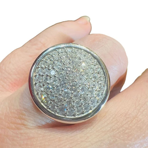 Bague 54.5 Bague en or blanc 18 carats sertie de diamants 2,15 ct 58 Facettes 7409 A