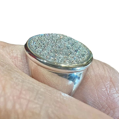 Bague 54.5 Bague en or blanc 18 carats sertie de diamants 2,15 ct 58 Facettes 7409 A