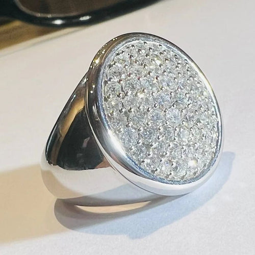 Bague 54.5 Bague en or blanc 18 carats sertie de diamants 2,15 ct 58 Facettes 7409 A