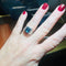 Bague 56 Bague chevalière en or blanc 18 carats et tourmaline bleue 58 Facettes 7824 A