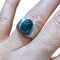 Bague 56 Bague chevalière en or blanc 18 carats et tourmaline bleue 58 Facettes 7824 A