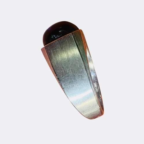 Bague 56 Bague chevalière en or blanc 18 carats et tourmaline bleue 58 Facettes 7824 A