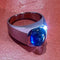 Bague 56 Bague chevalière en or blanc 18 carats et tourmaline bleue 58 Facettes 7824 A