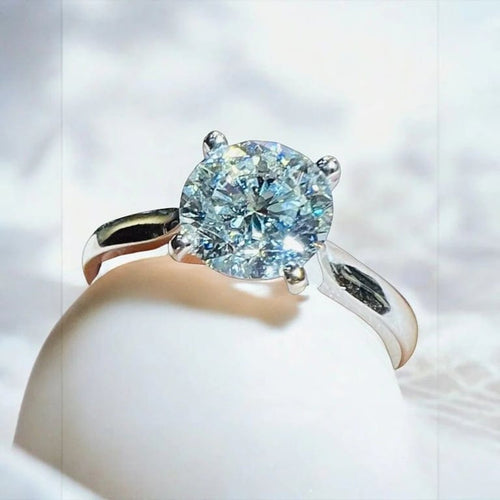 Bague 53 Bague solitaire en or blanc 18 carats avec diamant 1,51 ct 58 Facettes 7866 A
