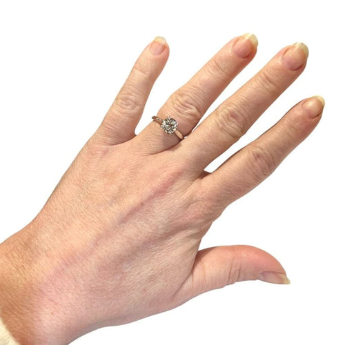 Bague 53 Bague solitaire en or blanc 18 carats avec diamant 1,51 ct 58 Facettes 7866 A