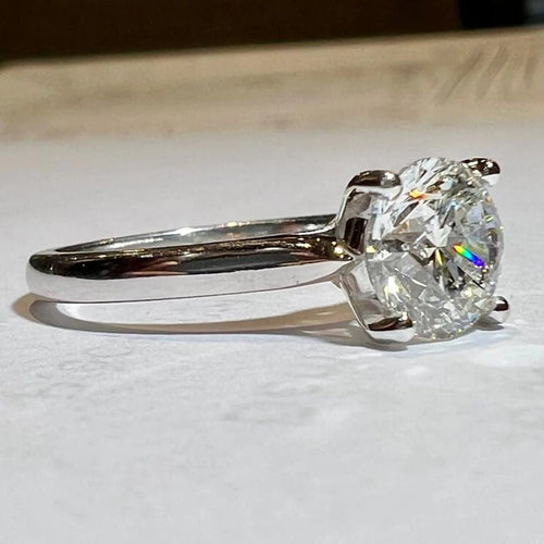 Bague 53 Bague solitaire en or blanc 18 carats avec diamant 1,51 ct 58 Facettes 7866 A
