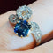 Bague 54 Bague Toi et Moi - Bague en or jaune 18 ct, diamant et saphir 58 Facettes 7869 A
