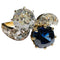 Bague 54 Bague Toi et Moi - Bague en or jaune 18 ct, diamant et saphir 58 Facettes 7869 A