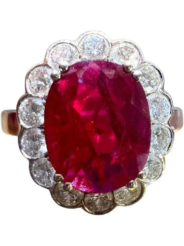 Bague 52 Bague Pompadour en or blanc 18 carats, rubis et diamants 58 Facettes 4620 A