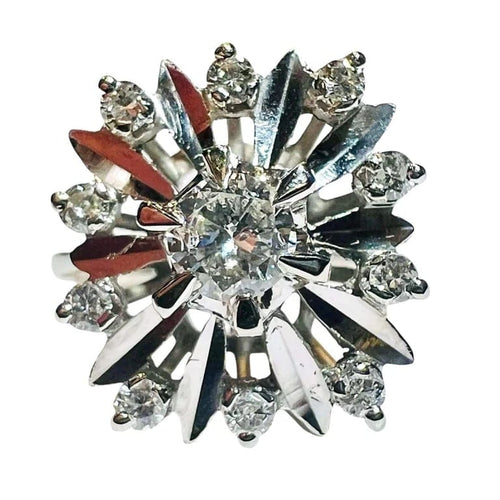Bague 52 Bague étoile de fiançailles en or blanc 18 carats et diamants 58 Facettes 7872 A